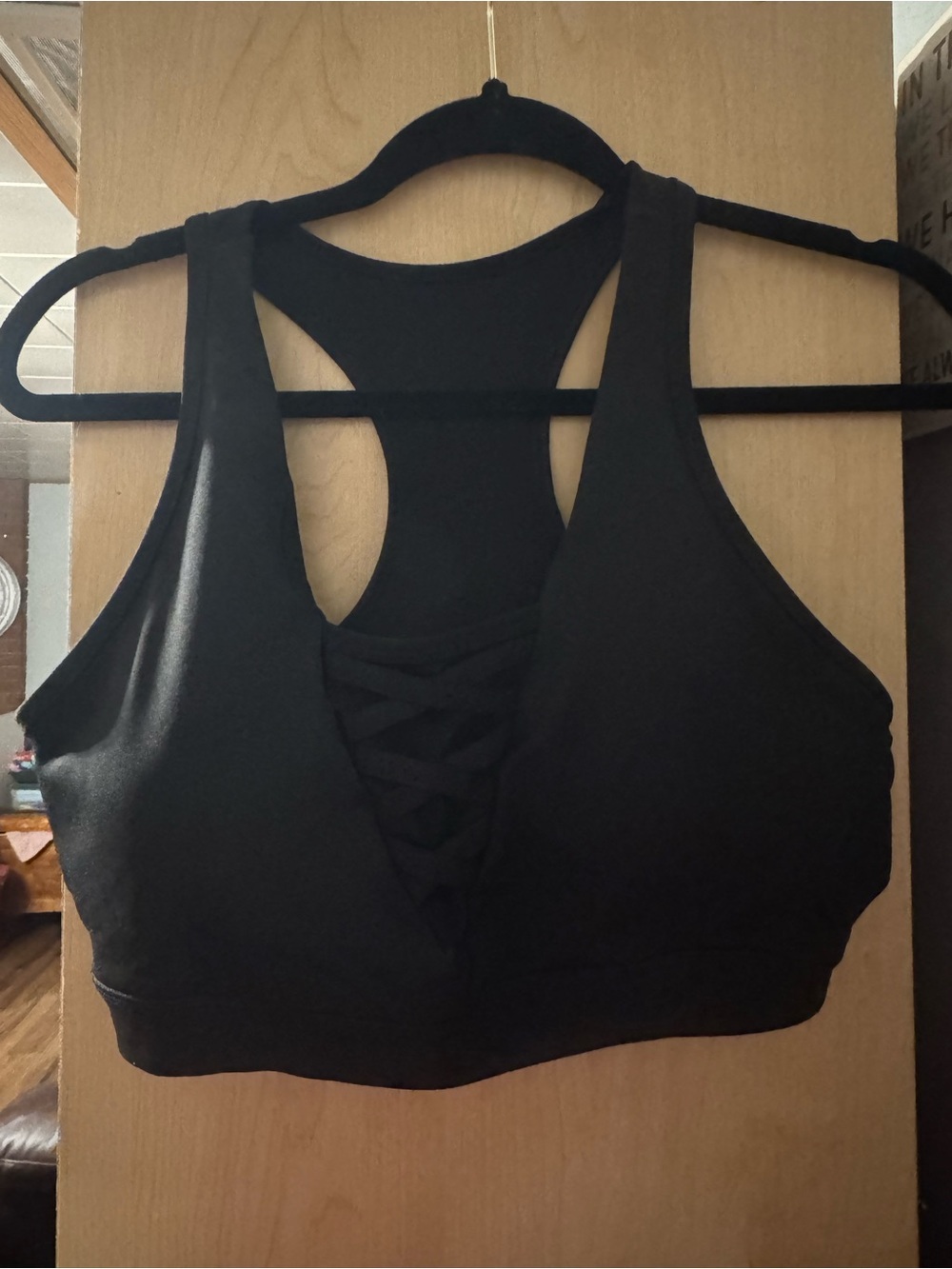 POP Fit Black Crisscross Front Racerback Sports Bra